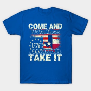 Vintage Come and Take It, Texas Border razor wire T-Shirt